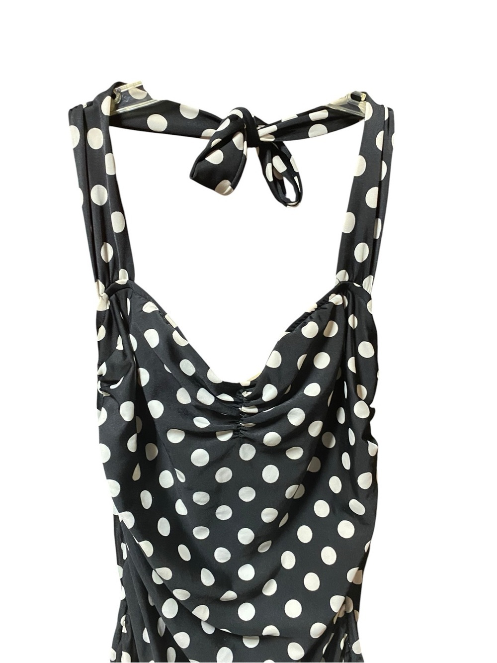 Vintage 50's Retro Black White Polka Dot retro pin up Bathing Suit One Piece - Picture 5 of 12